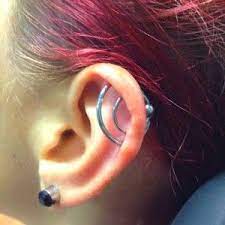 Double Orbital Piercing Orbital Piercing Ear Lobe Piercings Piercing
