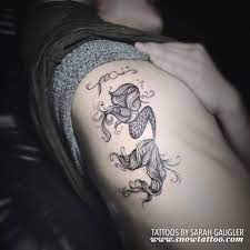 Custom designed, fine line tattoos by sarah gaugler. Custom Tattoos By Sarah Gaugler Signature Design Mermaid Tattoo By Sarah Gaugler