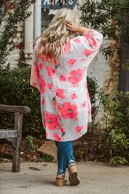 Curvy Floral Princess Plus Size Kimono Neon Pink Style In