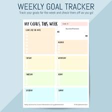 Printable Weekly Goals Chart Print Your Own Tracker For