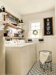 Like the idea of a little pet door (bottom left) for a litter box. Farmhouse Laundry Room