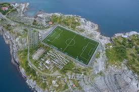 The henningsvær idrettslag stadion in the small fishing village of henningsvær, located on two the stadium's tiny capacity seems sufficient since the village of henningsvær has only about 500. Henningsvaer Stadion Aerial View Lofoten Aerial