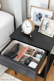 Try a pretty wall grid as another creative nightstand idea. Ideas For Organizing Refreshing Your Bedroom For Spring Driven By Decor Organization Bedroom Small Bedroom Organization Nightstand Organization