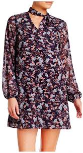 Cynthia Steffe Cece By Floral Chiffon Long Sleeve Tunic Short Casual Dress Size 8 M 53 Off Retail