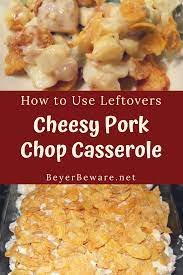 Start by mixing leftover spaghetti noodles and pasta sauce with an egg, italian seasoning, parmesan cheese and ground beef or shredded chicken (note: Cheesy Pork Chop Casserole Is The Perfect Way To Use Leftover Pork Chops And Is A Great Recipe To Sneak Ex Cheesy Pork Chops Leftover Pork Chops Pork Casserole