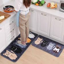 cute cat kitchen floor mat cartoon