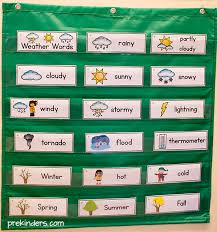 weather picture word cards prekinders