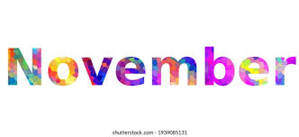 November Colorful Typography Text Banner Image Stock Illustration 1939085131 Shutterstock
