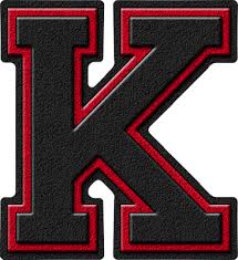 K letter black flower alphabet. Presentation Alphabets Black Cardinal Red Varsity Letter K
