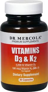 The d3 and k2 help to move the calcium from the blood stream into bones. Dr Mercola Vitamins D3 K2 30 Capsules Vitacost