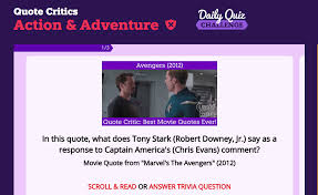 From the princess diaries to midsommar to toy story, popular movies are full of strange, ambiguous scenes that leave viewers guessing. Movie Quote Trivia Video Quiz Challenge Avengers 2012