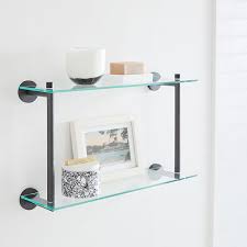 Bathroom shelves allow you store your stylish bathroom essentials & ornaments on show. Modern Overhang Double Glass Bathroom Shelf