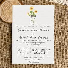 Simple Rustic Wedding Invitations With Sunflower Mason Jars Ewi355 Simple Wedding Invitations Rustic Sunflower Wedding Invitations Homemade Wedding Invitations
