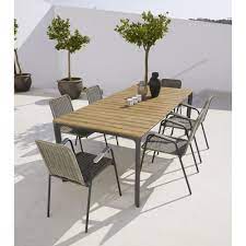 mesa de jardin de aluminio antracito para 6 8 personas l 200 maisons du monde mesas de comedor al aire libre comedor al aire libre sillones para jardin