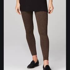 J Jill Pants Jumpsuits J Jill Ponte Houndstooth Brown Leggings Poshmark