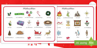 Weihnachten ist für die kinder in der grundschule immer ein ganz besonderes thema. Weihnachten Wortschatz Querformat German Teacher Made