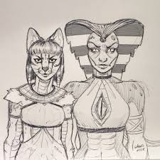 MMWoodcock.bsky.social on X: @Reyhans_Art Girl after my own heart. I  recently started developing an Egyptian themed story of two characters  Kebechet and Zijah. Keb is a cat-snake hybrid and Zi is a
