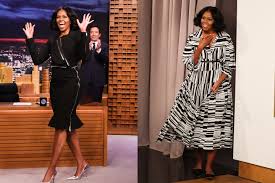 The first lady wore her signature wide. Michelle Obama Wears Multiple Dresses For Her Final Tonight Show Appearance Vanity Fair