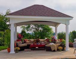 Ny Outdoor Cedar Vinyl Pavilions On Sale Today Pergola Patio Backyard Gazebo Backyard Pavilion