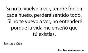 Si No Te Vuelvo A Ver Santiago Cruz La Vida Me Enseno Frases De Canciones