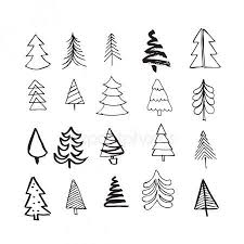 Black And White Christmas Tree Doodle Hand Drawn Christmas Trees Doodle Icons Stock Vector Sponsored Christmas Trees Hand Drawn Ad Tree Doodle How To Draw Hands Doodle Icon