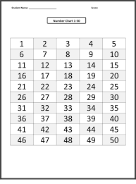 Number Sheets 1 50 Page Number Chart First Grade Math Worksheets Number Worksheets