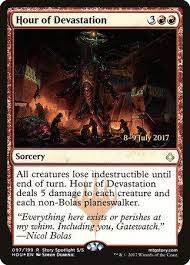 With hour of devastation it didn't happen. Hour Of Devastation Prerelease Cards