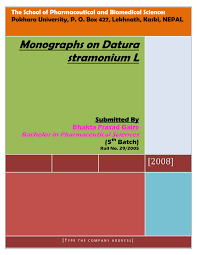 Pdf Monograph On Datura Stramonium