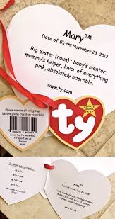 Matching Ty Beanie Baby Tag For Big Sister And Little Sister Siblings Halloween Costume Beanie Baby Costumes Sister Halloween Costumes Diy Baby Costumes