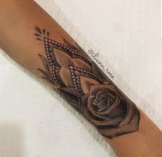 Mandela With Rose On Wrist Tattoo Forearmtattoos Forearm Tattoo Women Rose Tattoos On Wrist Mandala Wrist Tattoo