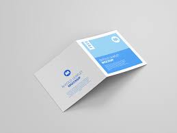 Where can i get free square flyer mockups? Free Bi Fold Square Leaflet Mockup Mockups Design