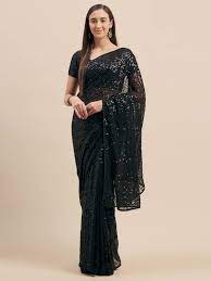Payment options with afterpay, zippay and klarna. Black Saree Black Designer Sarees Online Best Price Myntra