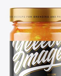 Download Clear Glass Jar With Orange Jam Mockup In Jar Mockups On Yellow Images Object Mockups PSD Mockup Templates