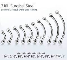 20g 18g 14g 12g 10g Steel Curved Barbell Eyebrow Ring Tongue Snake Eyes Piercing Ebay Snake Eyes Piercing Eye Piercing Piercing