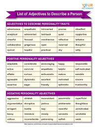 List Of Descriptive Adjectives
