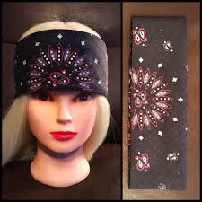 Black and Orange Paisley Bling Bandana