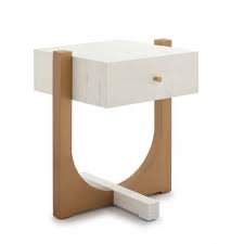 Free delivery over £40 to most of the uk great selection excellent customer service find everything for a beautiful home. Bedside Table 51x45x61 Wood White Metal Golden