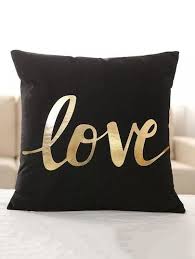 Shop Metallic Slogan Print Cushion Cover Online Shein Offers Metallic Slogan Print Cushion Co In 2021 Gold Decorative Pillows Decorative Pillow Cases Printed Cushions