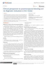 Examples of some of the most common causes include endometrial cancer: Pdf Clinical Perspective To Postmenopausal Bleeding And Its Diagnostic Evaluation A Mini Review