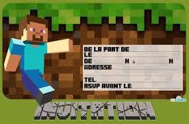 Invitation Anniversaire Gratuite A Imprimer Minecraft Survivre A Anniversaire Minecraft Invitation Anniversaire Gratuite Cartes Invitation Anniversaire Enfant