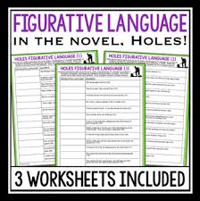 Figurative language is a staple of writing in the english language. Holes Figurative Language Assignments By Presto Plans Tpt