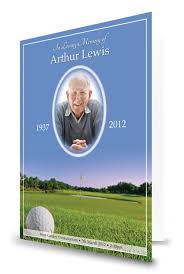 Golf Themed Funeral Order Of Service Design Funeral Order Of Service Funeral Programs Funeral Planning