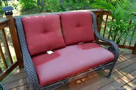 Faded Chair Cushions Refreshed With Spray Paint The Frugal Homemaker