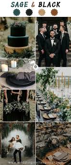 Black And Green Wedding Colors Top 13 Wedding Color Palettes To Warm Your Winter Day Sage Green Black Cli Winter Wedding Color Palette Winter Wedding Colors Emerald Wedding Colors