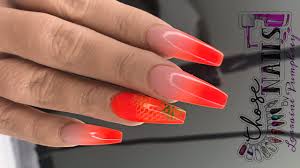 Young girls can have fun with press on nails that can be bright colors, patterned, and even change colors in sunlight. Acrylic Nails Neon Ombre Cjp Netting Youtube