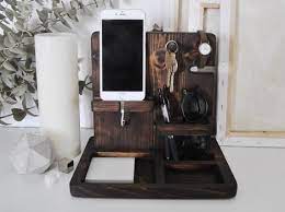 Bedside Dock Stand Holder Charging Station Valet Phone Keys Wallet Glasses Coins Storage Nightstand Organization Diy Phone Holder Charging Station Diy