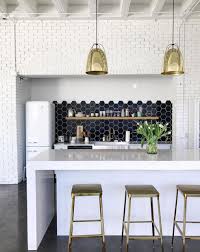 Navy Blue Hexagon Kitchen Backsplash