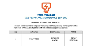 Maybe you would like to learn more about one of these? Tenaga Nasional Berhad Repair And Maitenance Tnb Remaco Jawatan Kosong Jobcari Com Jawatan Kosong Terkini