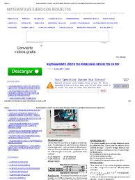 Apuntes, ejercicios y problemas resueltos, videos explicativos, zona para practicar tus conocimientos, exámenes, juegos.y mucho más. Razonamiento Logico 150 Problemas Resueltos En Pdf Matematicas Ejercicios Resueltos Pdf Factorizacion Ecuaciones