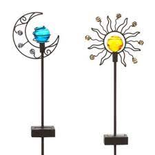 Solar Sun Moon Garden Stake Set Bed Bath Beyond Moon Garden Sun Moon Garden Stakes